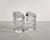 Minimalism Pair of Glass Crystal Asymmetrical Candle Holders 80s For Sale - Image 3 of 9