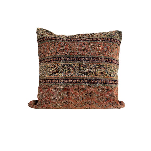 19th Fragment Herat Paisley Design Pillow Cover 22" by 22" For Sale - Image 4 of 5