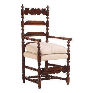 French Arts & Crafts Turned Armchair, 19th C. For Sale