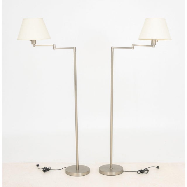 Mendizabal Swing-Arm Floor Lamps, Pair For Sale In New York - Image 6 of 8