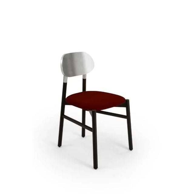 Set of 4, bokken upholstered chair, black & silver, rosso by colé italia with bellavista/piccini dimensions: h 81.7 d 49 w...