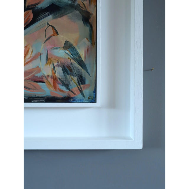 Peach Contemporary 'Summer Song for the Birds Ii' Original Modernist Abstract Acrylic Painting by British Artist Frances Daws, Framed For Sale - Image 8 of 11