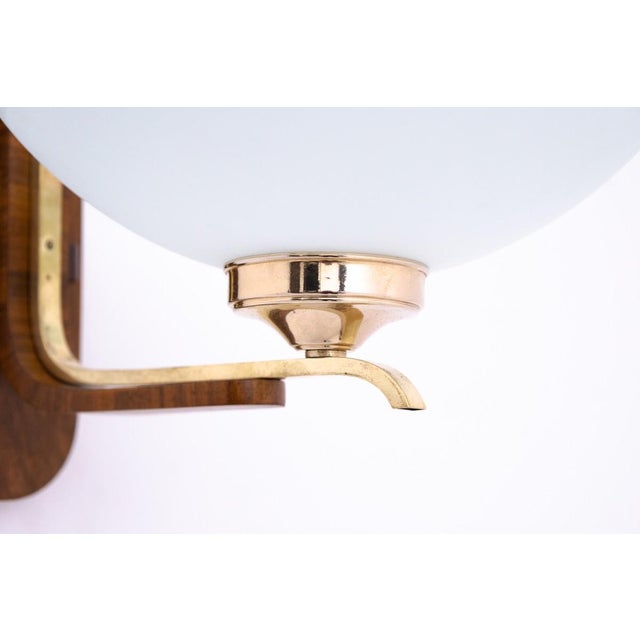 Metal Art Deco Style Wall Lamps, Poland, 1950s, Set of 5 For Sale - Image 7 of 9