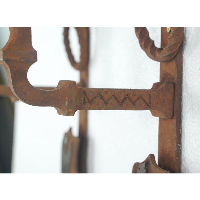 Pair of Gothic Wrought Iron Grand Entry Double Door Pulls For Sale - Image 10 of 11