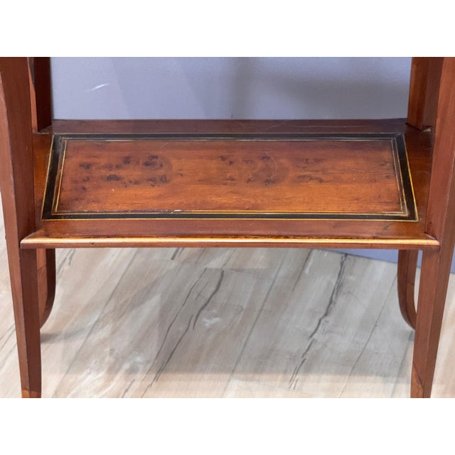 Continental Neoclassical Inlaid Mahogany Two-Tier Side Table For Sale - Image 11 of 11