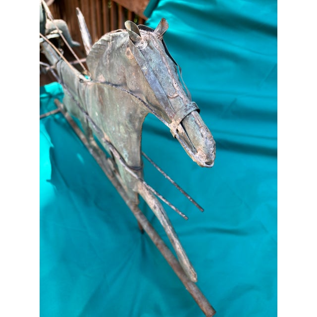 Nice antique weathervane topper featuring sulky horse & jockey