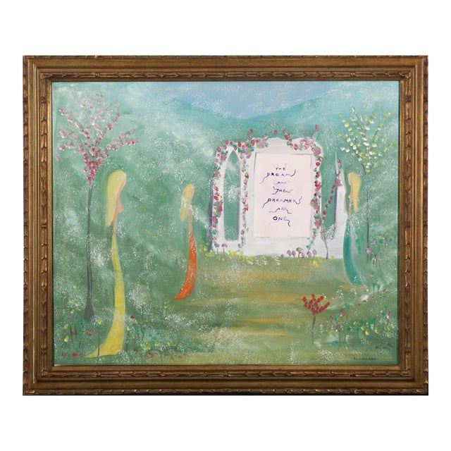 Mid Century Modern Surrealist Hawaiian Visionary Art - The Dream & the Dreamers by Marguerite Blasingame For Sale