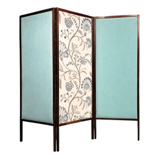 Three-Panel Screen in Brazilian Rosewood & Upholstered Fabrics by Sergio Rodrigues, 1960s For Sale