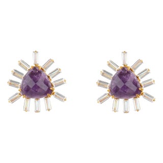 Abigail Studs, Purple, Clip On For Sale