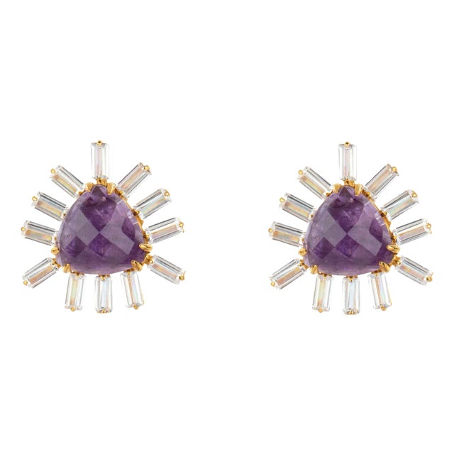Abigail Studs, Purple, Clip On For Sale