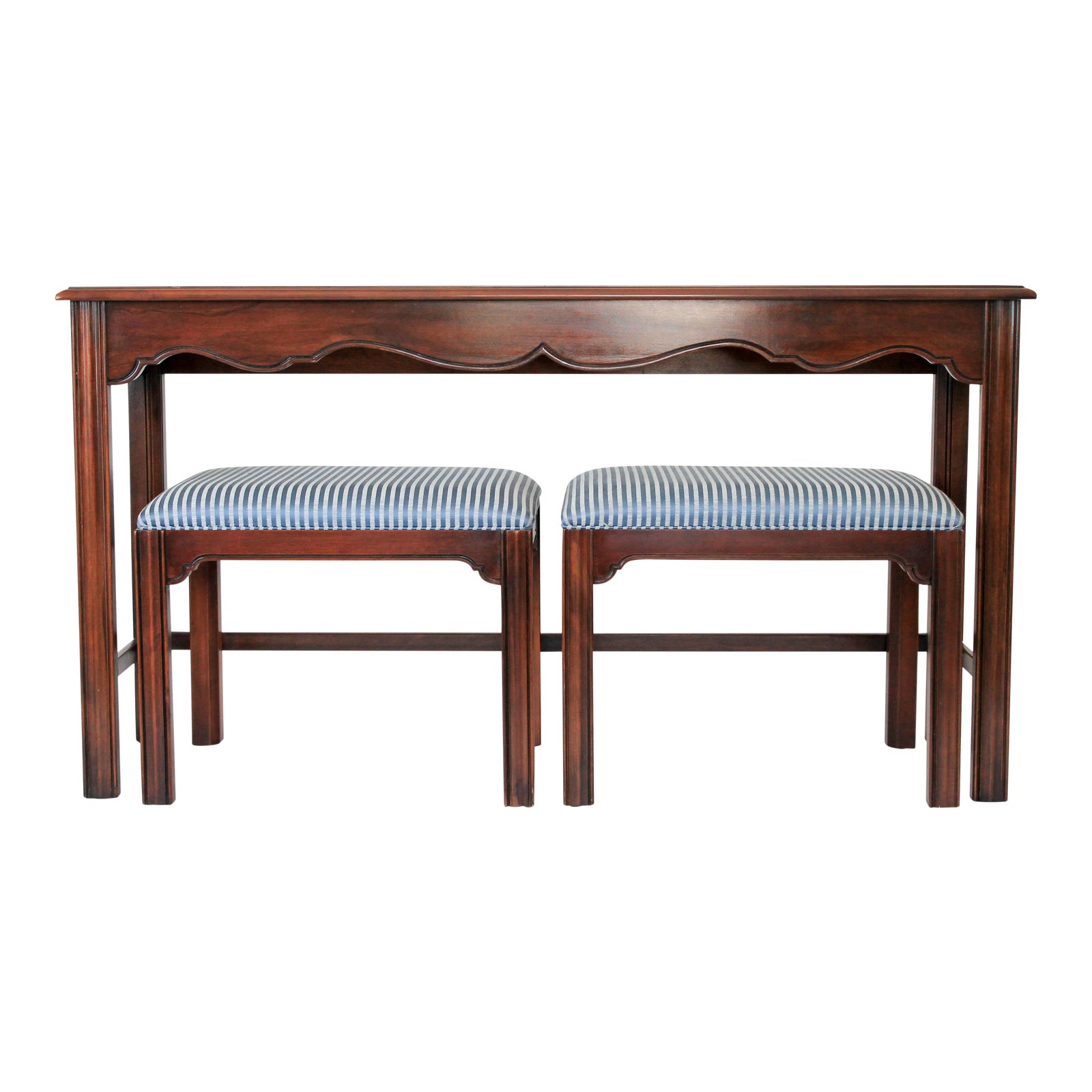 Drexel Heritage Console or Sofa Table W/ Benches 3 Pc. Set Chairish