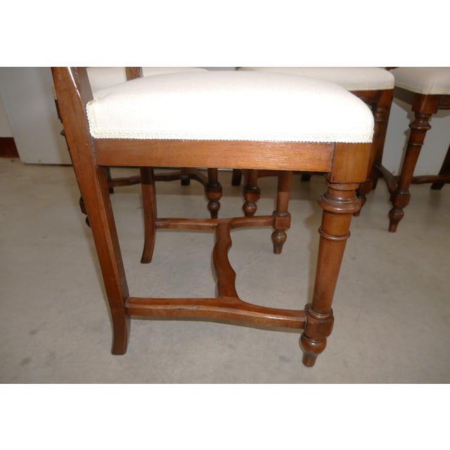 Antique Early 20th Century Walnut Chairs, Set of 6 For Sale - Image 12 of 17