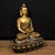 Mid 20th Century Vintage Gilt Brass Shakyamuni Buddha Statue With Polychrome Robe & Lotus Base For Sale - Image 5 of 9
