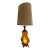Tall Vintage Mid-Century Modern (Mcm) Hollywood Regency Style Amber Glass Table Lamp With Nightlight Feature For Sale