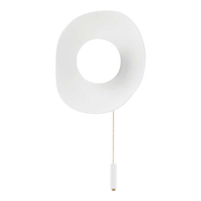 Mitzi Bacia 1-Light Wall Sconce, Aged Brass/Ceramic Raw Matte White For Sale