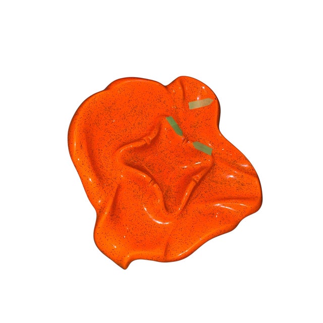 Circa 1960s Sculptural Tangerine Ceramic Catchall For Sale - Image 11 of 12