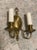 Traditional Antique Solid Brass Dutch Colonial Style Wall Sconce With Pull Two Light For Sale - Image 3 of 6