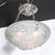 Art Deco Art Deco Frosted Glass Floral Cubist Chandelier W/ Chrome Fittings Signed Degué For Sale - Image 3 of 18