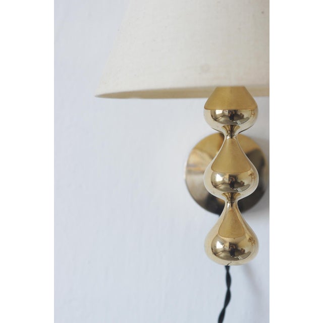 24 Carat Gold Plated Teardrop Wall Lamps by Hugo Asmussen, Denmark, 1970s, Set of 2 For Sale - Image 4 of 9