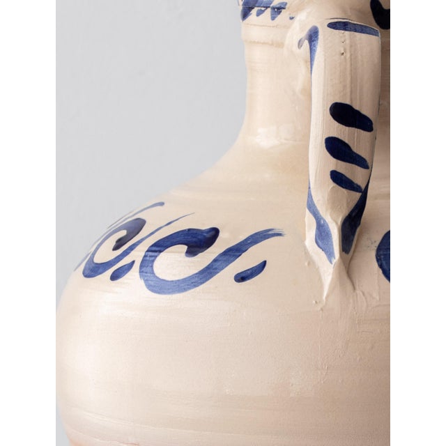 Brown Spanish Revival Terracotta Table Lamp with Linen Shade For Sale - Image 8 of 14