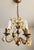 Baroque Vintage Shabby Chic Florentine Pendant Lamp Four-Armed with Gold-Tone Porcelain Roses, 1960s For Sale - Image 3 of 18