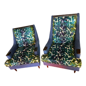 1960s Mid-Century Modern Avant Design Kroehler Pair of His/Her Lounge Chairs