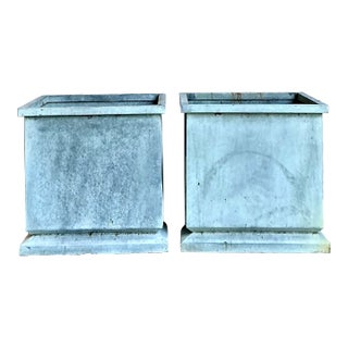 Vintage Regency Monumental Lead Planters - A Pair For Sale