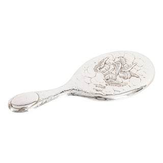 Antique Edwardian Sterling Silver and Embossed Hand Mirror by Charles Boyton, 1902 For Sale