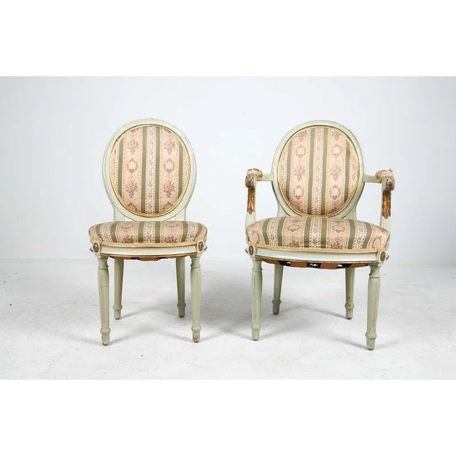 Mid 20th Century Swedish Carved Wood Armchairs With Needlepoint Upholstery, Set of 6 For Sale - Image 9 of 14