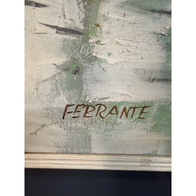 1970s 1970s Large Abstract Mid Century Impasto Sailboat Harbor Scene by Ferrante For Sale - Image 5 of 7