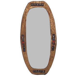 Enamelled Metal Mirror by Siva Poggibonsi, 1950s For Sale