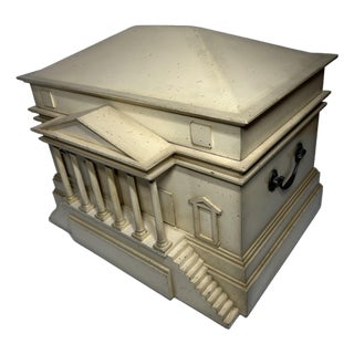 Late 20th Century Storage Box, Architectural Models Palladian Style Decorative Jewelry Casket With Removable Roof and Secret Drawer - 1 Piece For Sale