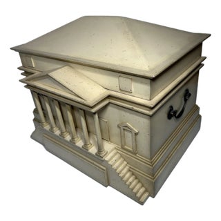 Late 20th Century Storage Box, Architectural Models Palladian Style Decorative Jewelry Casket With Removable Roof and Secret Drawer - 2 Pieces For Sale