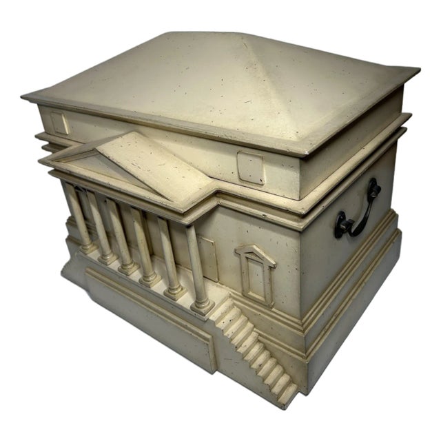 Late 20th Century Storage Box, Architectural Models Palladian Style Decorative Jewelry Casket With Removable Roof and Secret Drawer - 2 Pieces For Sale
