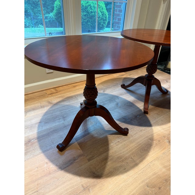 These two side / lamp tables were stored (not in use) in my home for a long time, they were very gently used before that,...