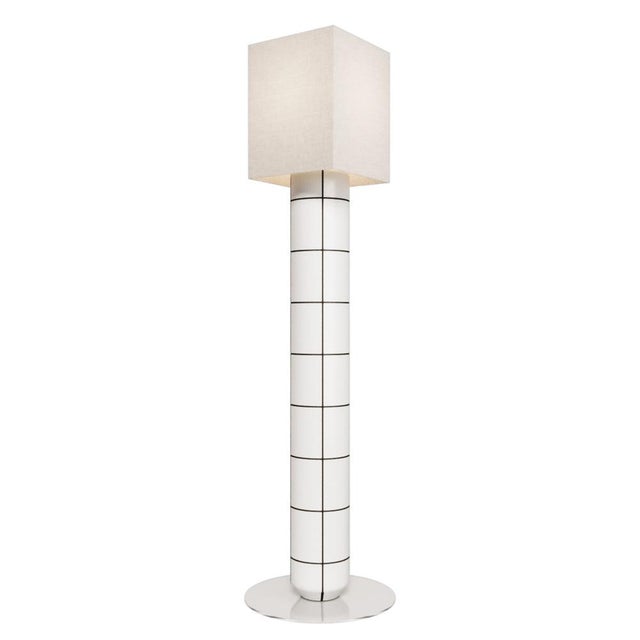 Not Yet Made - Made To Order Handcrafted Ceramic and Glass Floor Lamp in White with Black Glaze from Artem Zakharchenko-Halytskyi For Sale - Image 5 of 5