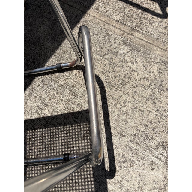 Vintage Chrome and Cane Cantilever Bar Stool – Mid-Century Modern Style For Sale - Image 9 of 9