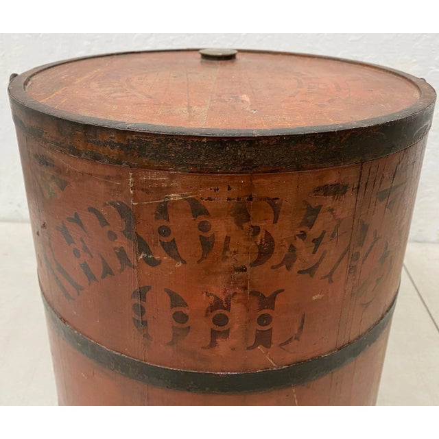 Wood Early 20th C. "Impervious Safety Kerosene Can" C.1915 for Side Table or Plant Stand For Sale - Image 7 of 9