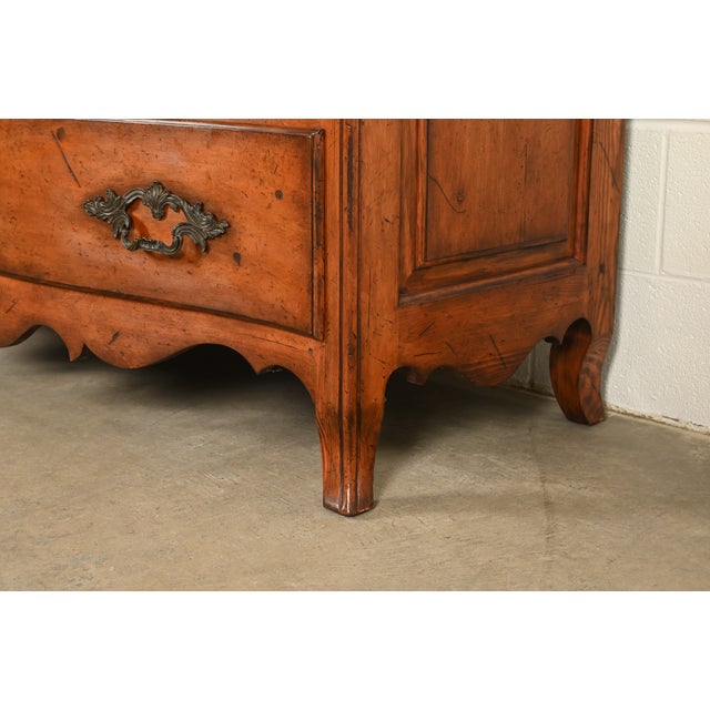 Ralph Lauren French Provincial Louis XV Carved Walnut Marble Top Commodes or Chests of Drawers, Pair For Sale - Image 12 of 16