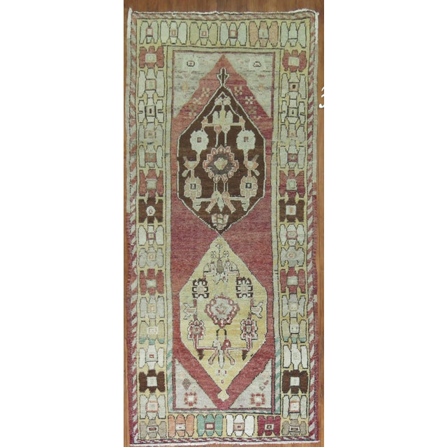 Mid 20th Century Turkish Anatolian runner. Measures: 3'8'' x 9'9''.