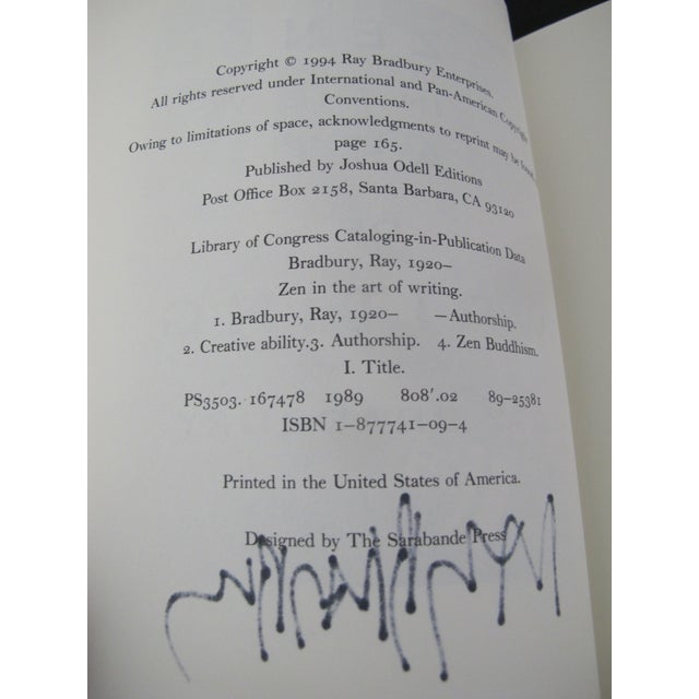 Ray Bradbury Hand Signed Zen in the Art of Writing 1996 Book With Coa For Sale In Portland, OR - Image 6 of 7
