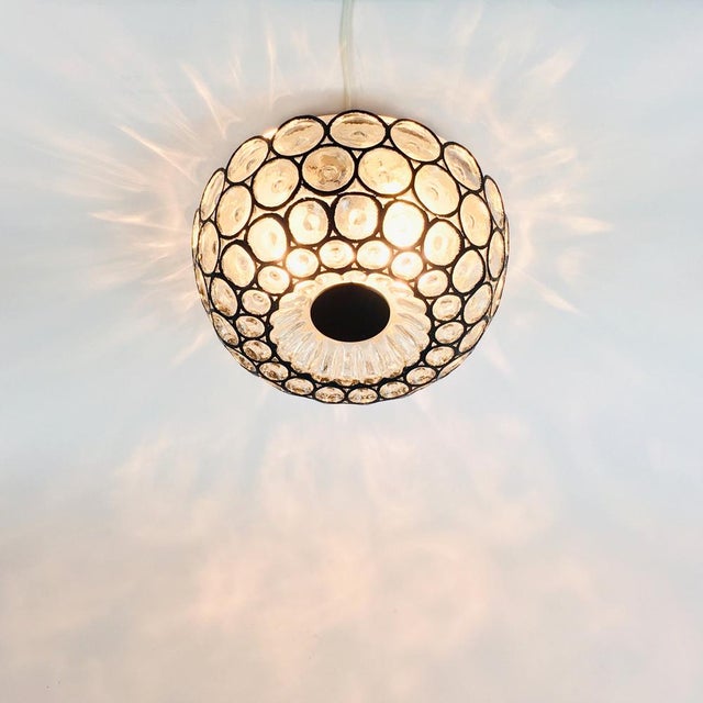 Large Mid-Century Modern Glass Ceiling Light from Limburg, Germany, 1960s For Sale - Image 4 of 11