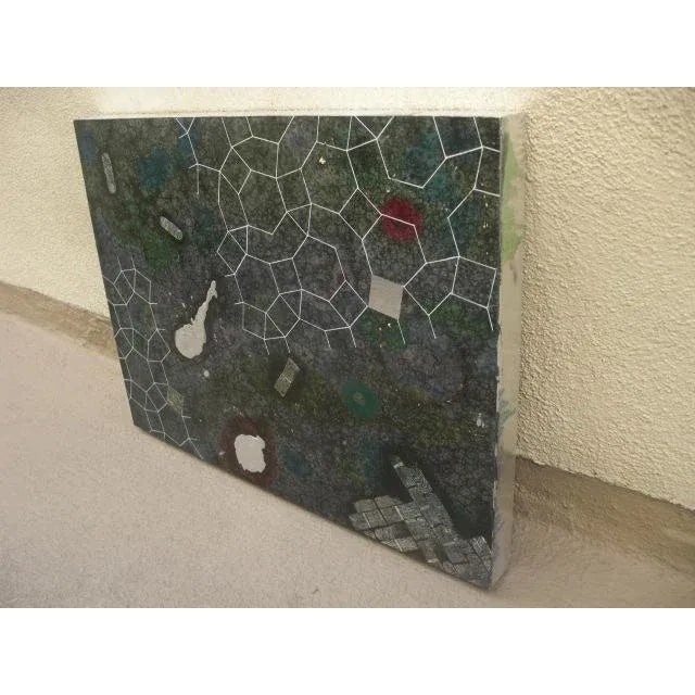 Black 2003 "Etude Three" Geometric Abstract Mixed Media Painting For Sale - Image 8 of 12