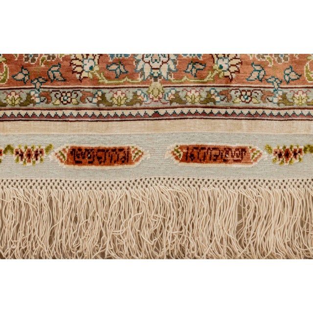 Signed Persian Tabriz Silk Rug, 3' X 1' 7.5" For Sale In New York - Image 6 of 9