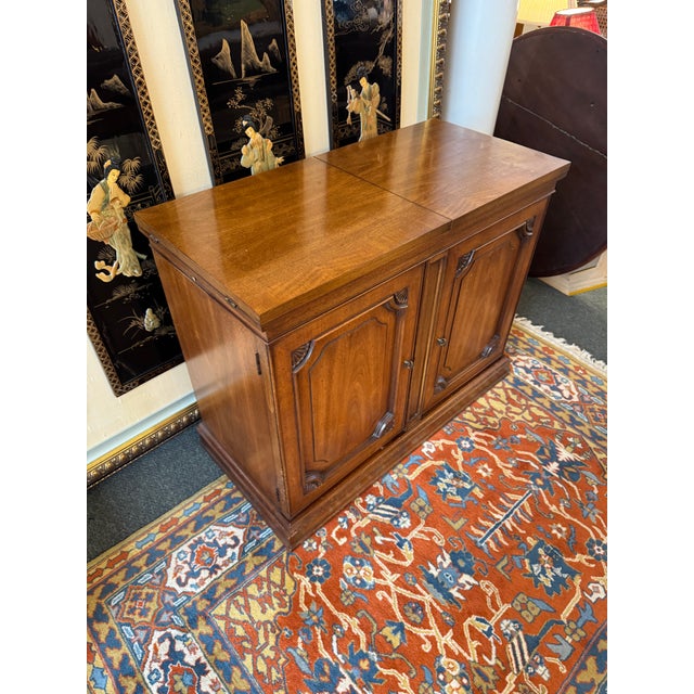 White Fine Furniture Flip Top Walnut Wood Buffet For Sale - Image 12 of 12