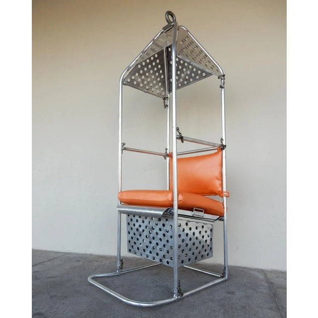 Mid 20th Century 1950s Industrial Aluminum Crane or Airplane Hoist Canopy Chair For Sale - Image 5 of 13