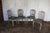 1930s Italian Neoclassical Leather-Top Game Table Set With Four Chairs For Sale - Image 4 of 18