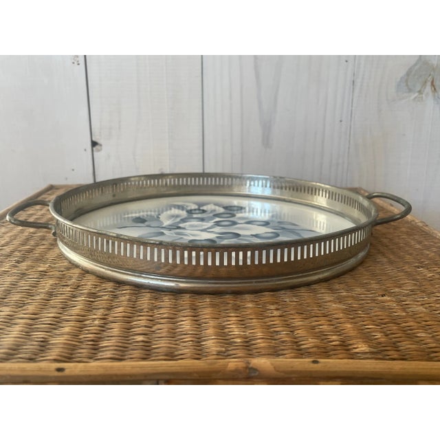 Mid Century German Porcelain and Metal Gallery Tray For Sale - Image 9 of 11