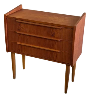 Mid Century Danish Teak 3-Drawer Chest – Vintage Scandinavian Small Dresser 1960s