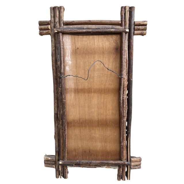 Vintage Rustic Woven Branch & Twig Wall Mirror For Sale - Image 11 of 11